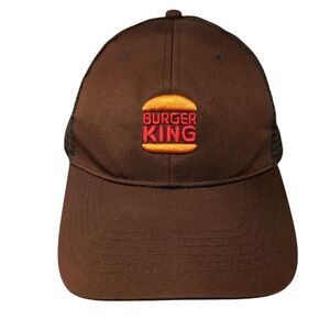 Burger King Snapback Trucker Hat Brown OS Adjustable Embroidered Mesh Back